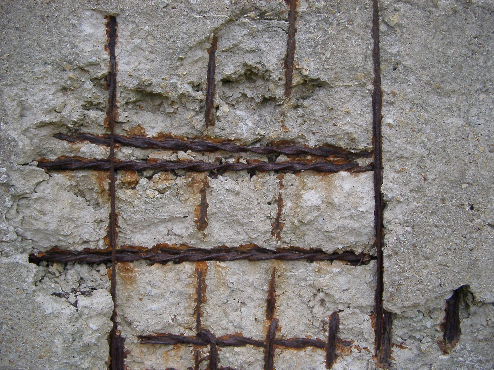 rusting rebar grunge details, concrete cancer rusting rebar